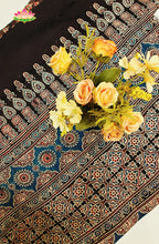 Modal Silk with Ajrakh Handblock Print Saree 4