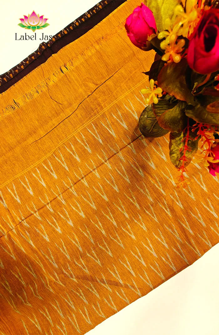Mercerized Ikkat Cotton Saree 5 Secondary image