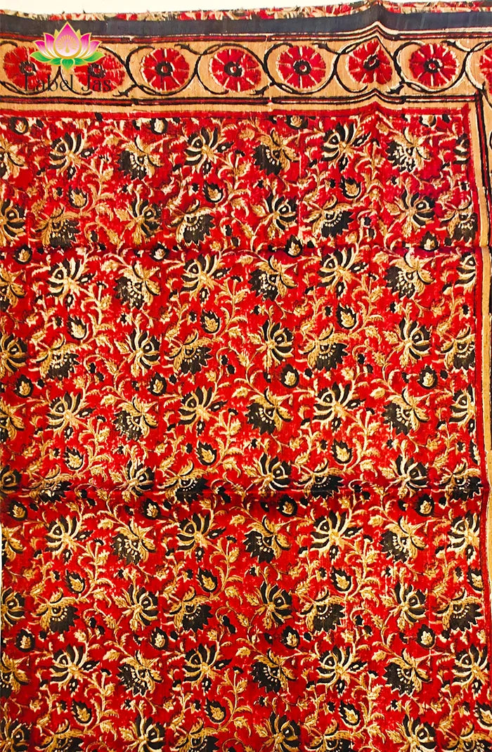 Premium Dupion Silk saree with block print 8 Secondary image