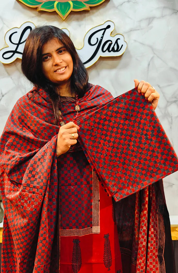 Ajrak Handblock salwar_30 Secondary image