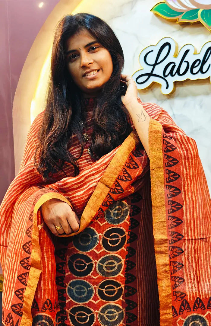 Ajrakh Silk Linen Salwar 14 Secondary image