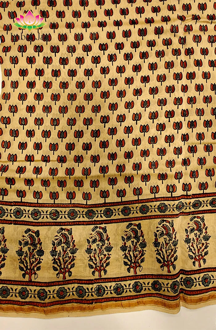 Ajrakh X Chanderi Saree 5