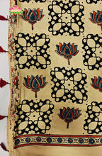 Modal Silk with Ajrakh Handblock Print Saree 3