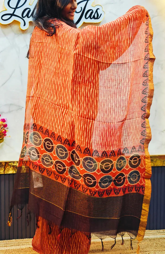Ajrakh Silk Linen Salwar 14