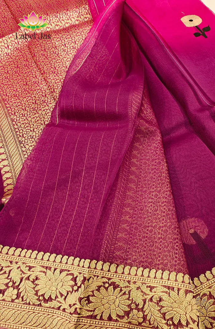 Premium Kora organza Banarasi Silk Saree 7 Secondary image