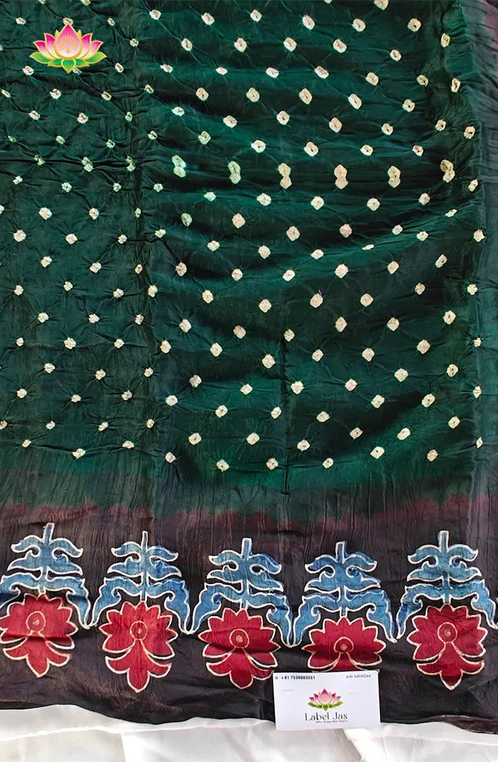 Modal silk with Bandini and Ajrakh Saree 4