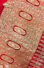 Dola Silk Saree with Ajrakh Handblock Print 5