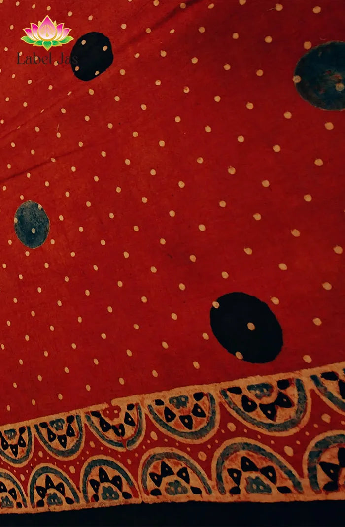 Ajrakh Premium Taj Cotton Saree 2 Secondary image