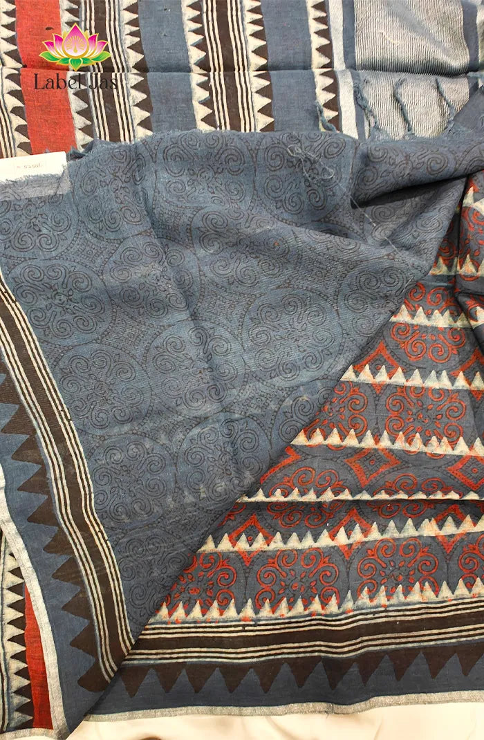 Pure  Linen Saree with Digital print 3