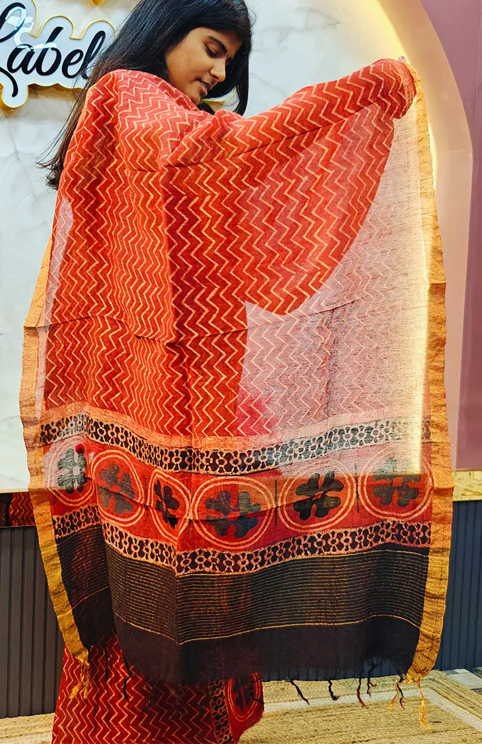 Ajrakh Silk Linen Salwar 18