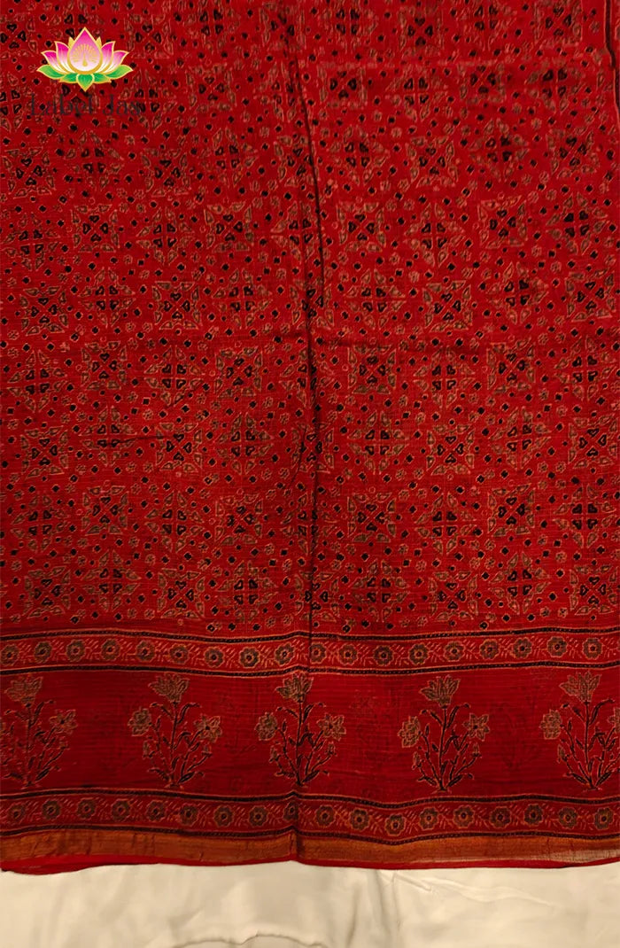 Premium kota Saree with Ajrakh 4
