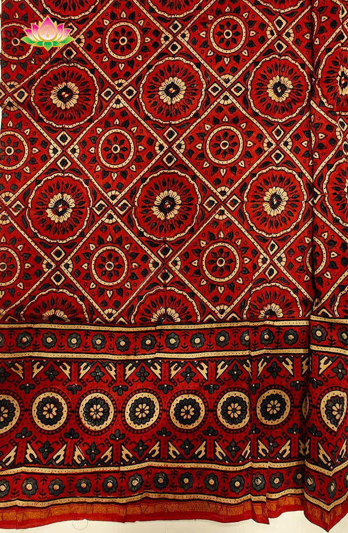 Ajrakh X Chanderi Saree 7