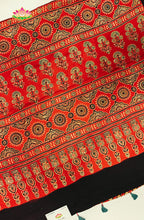 Modal Silk with Ajrakh Handblock Print Saree 7