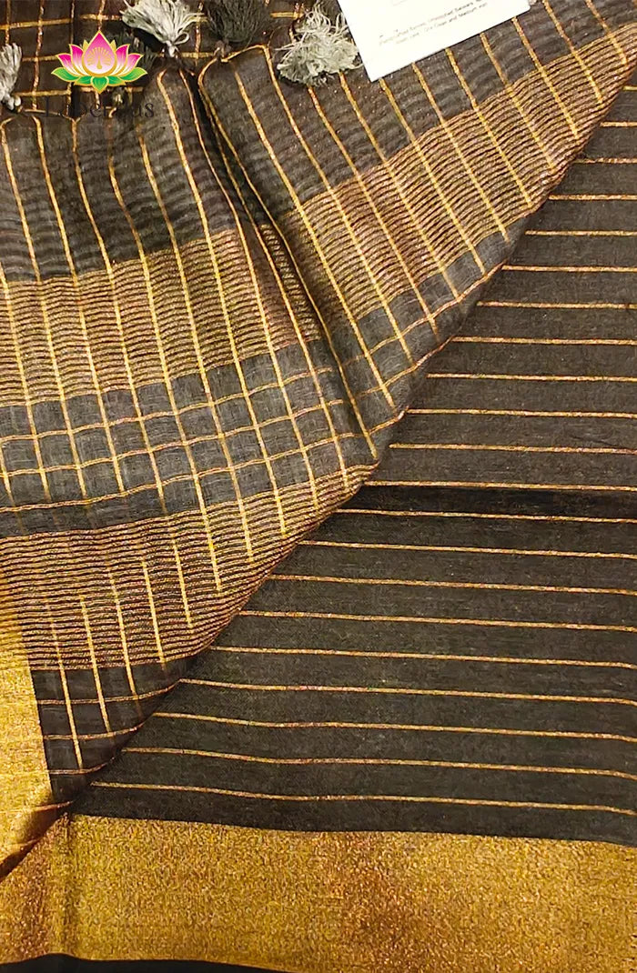 Pure  Linen Saree with Digital print 8