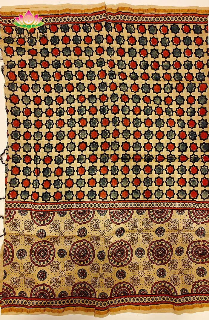 Ajrakh X Chanderi Saree 4