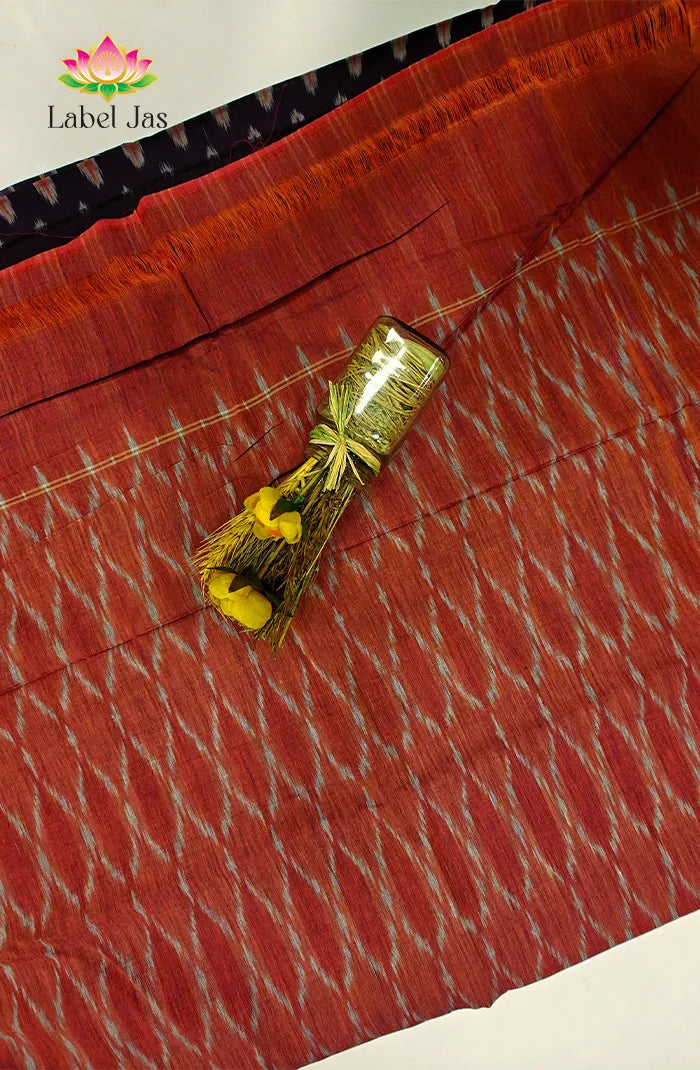 Mercerized Ikkat Cotton Saree 4 Secondary image