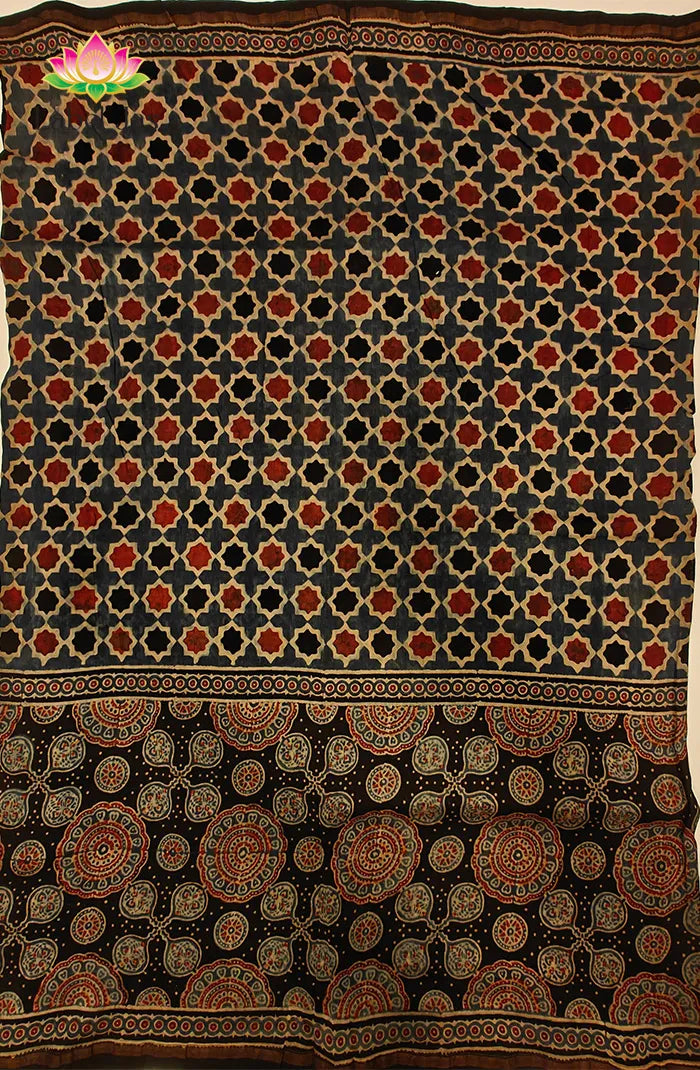 Ajrakh X Chanderi Saree 1