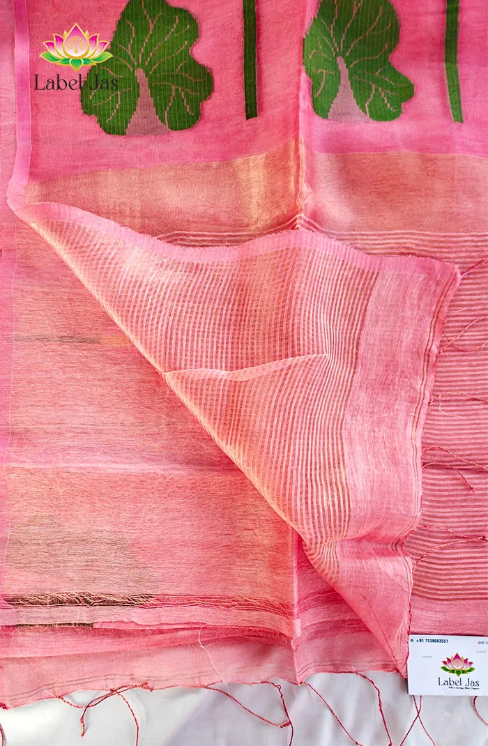 Pure Silk Linen Saree 3 Secondary image