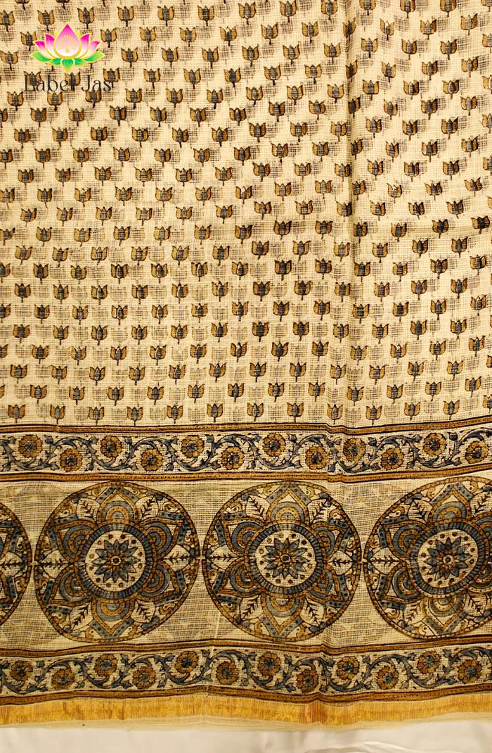 Premium kota Saree with Ajrakh 1