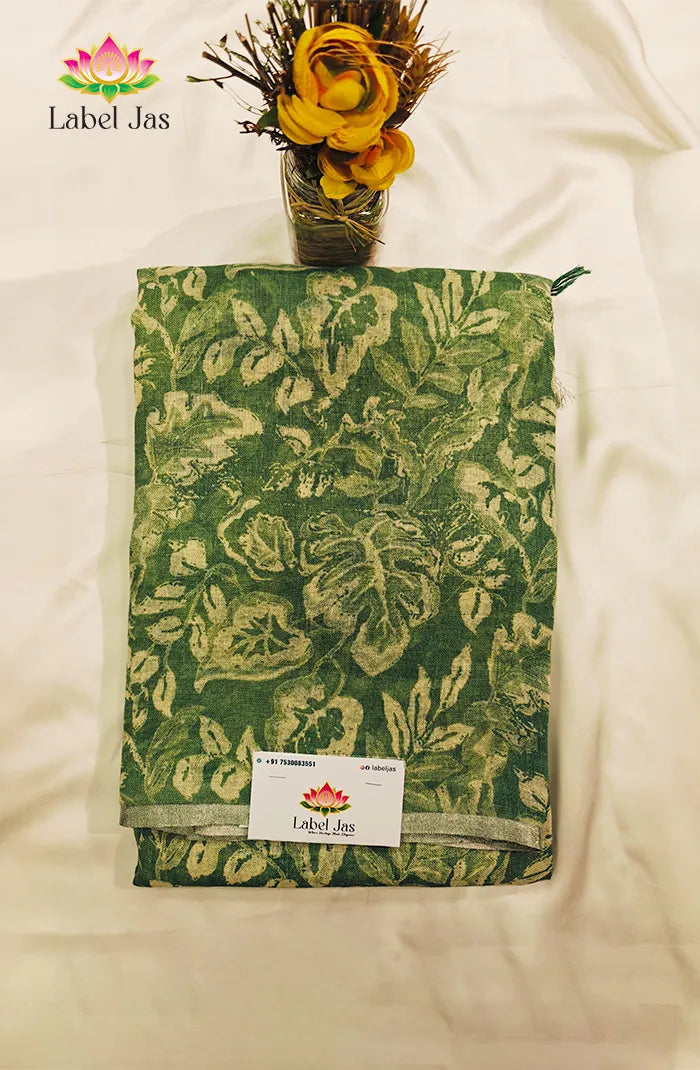 Pure  Linen Saree with Digital print 9