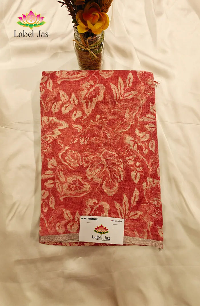 Pure  Linen Saree with Digital print 10