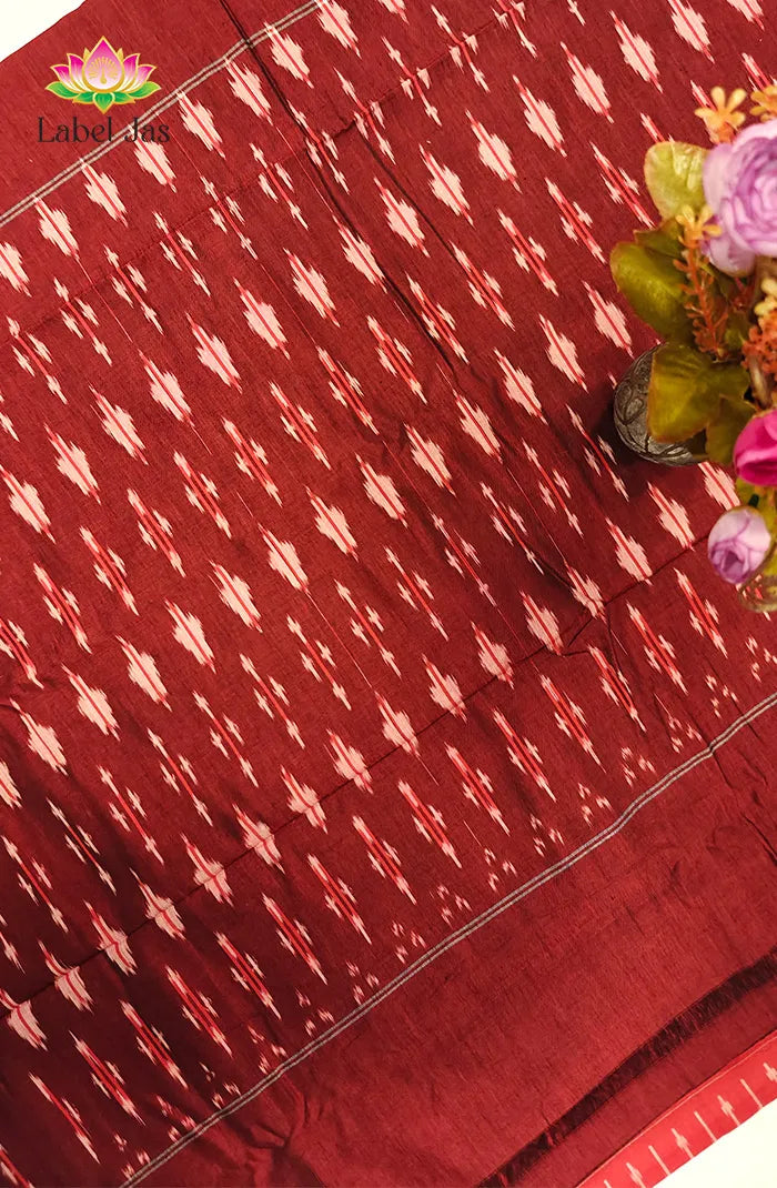 Mercerized Ikkat Cotton Saree 6 Secondary image