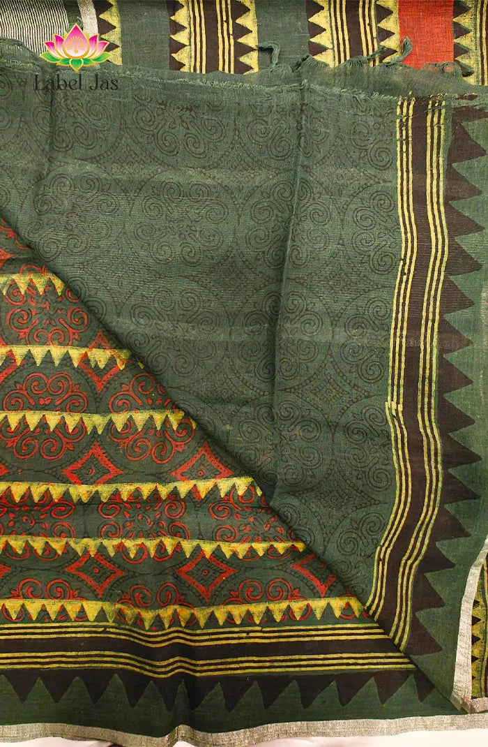 Pure  Linen Saree with Digital print 4