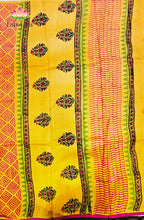 Premium Dupion Silk saree with block print 1