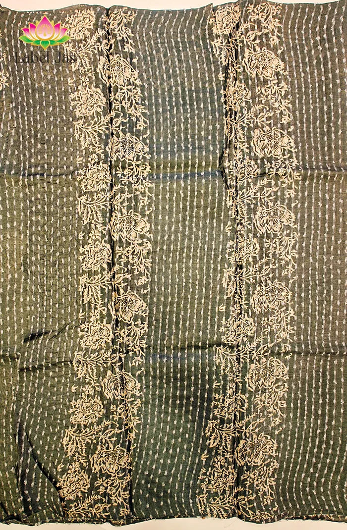 Tussar Block Printed Saree 4