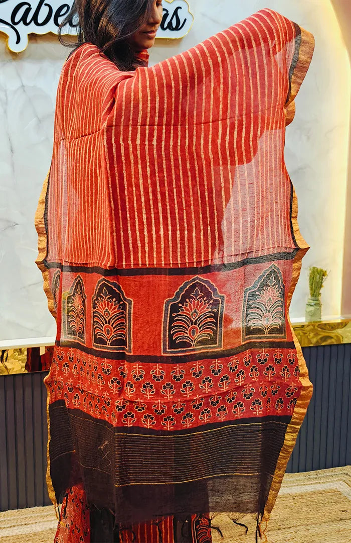 Ajrakh Silk Linen Salwar 21