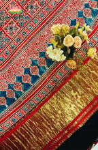 Modal Silk with Ajrakh Handblock Print Saree 8