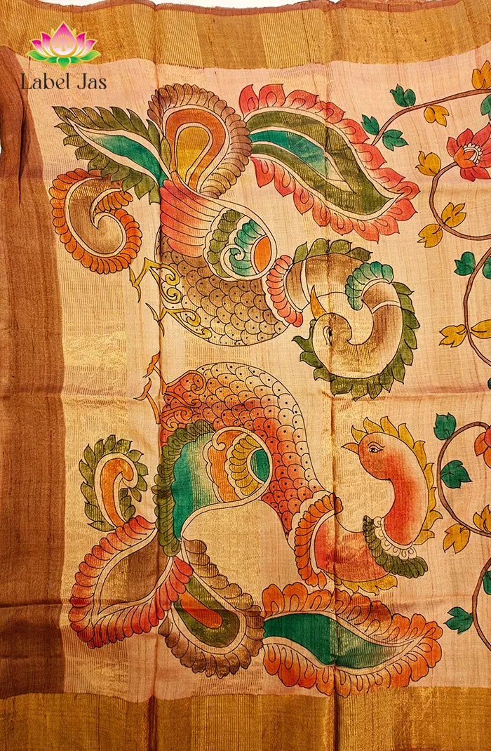 Desi Tussar with Kalamkari Print Saree 4