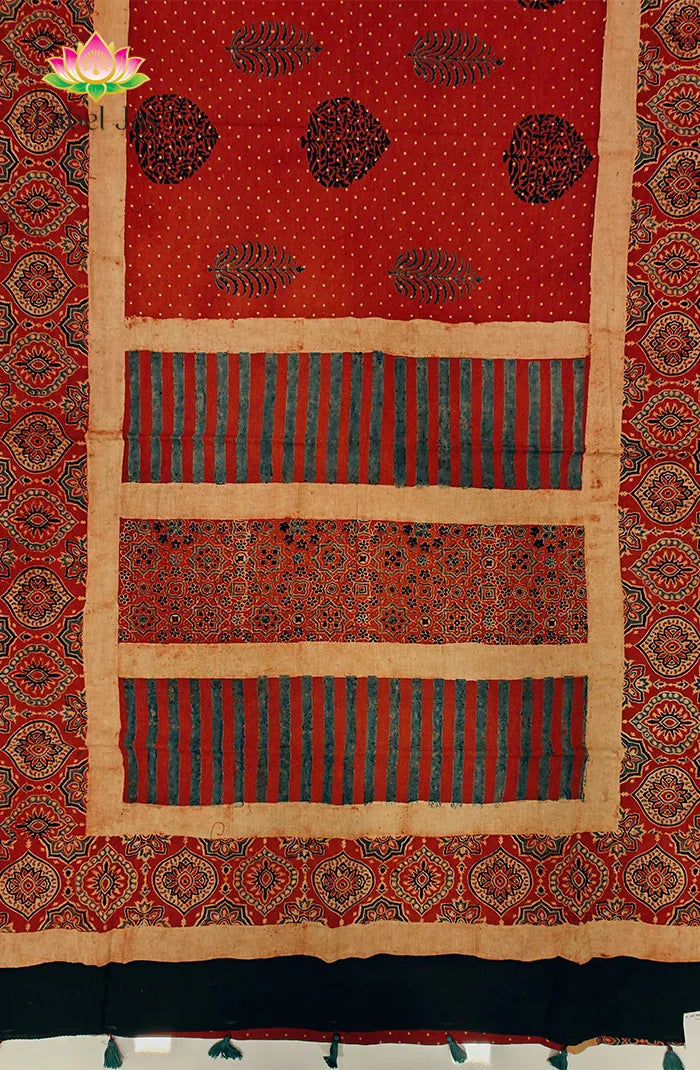 Ajrakh Premium Taj Cotton Saree 1