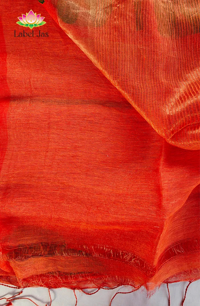 Pure Silk Linen Saree 2