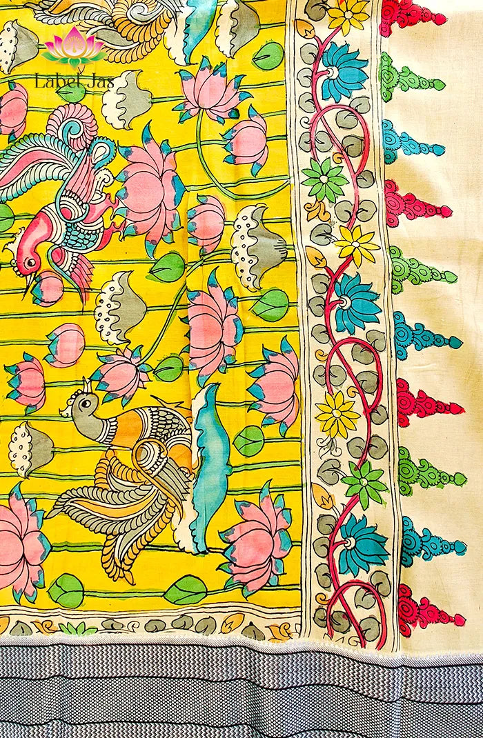 Pure Pen Kalamkari Silk Saree – 03