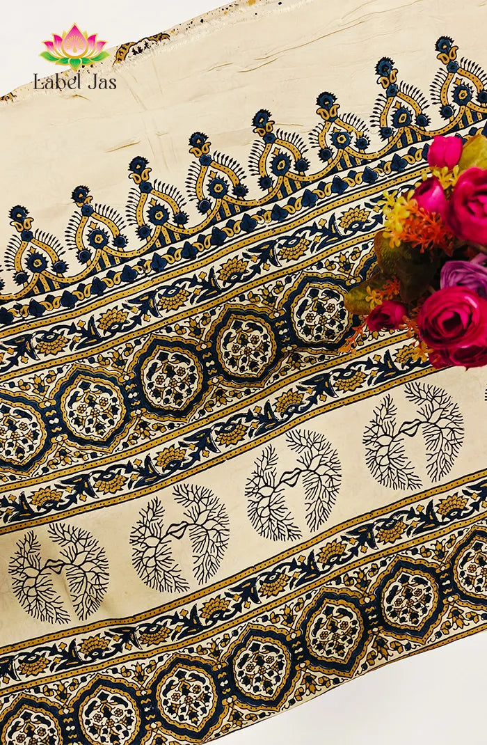 Modal Silk with Ajrakh Handblock Print Saree