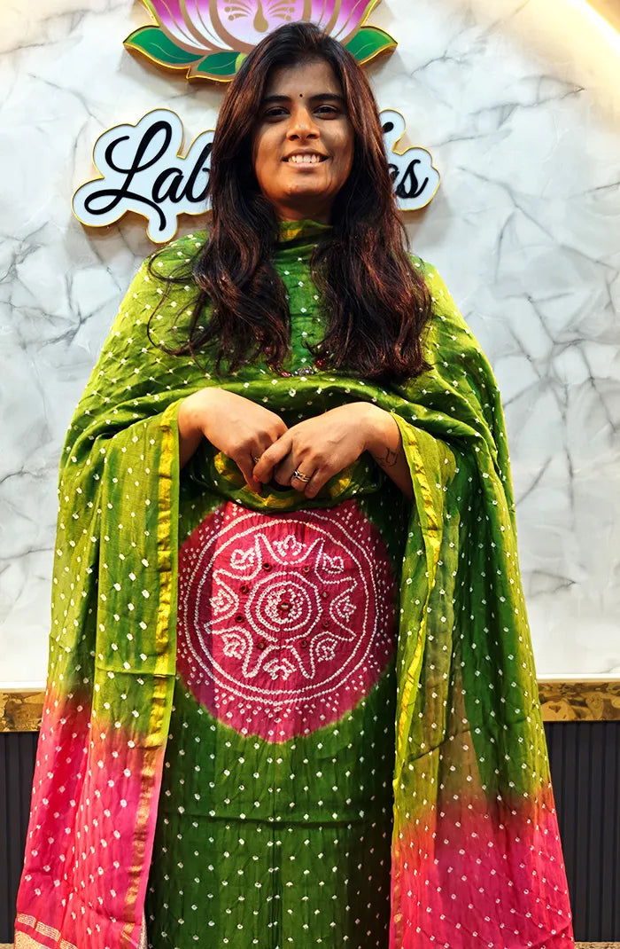 Chanderi Silk Bandhini Salwar_1 Secondary image