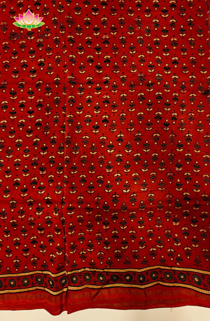 Ajrakh X Chanderi Saree 8