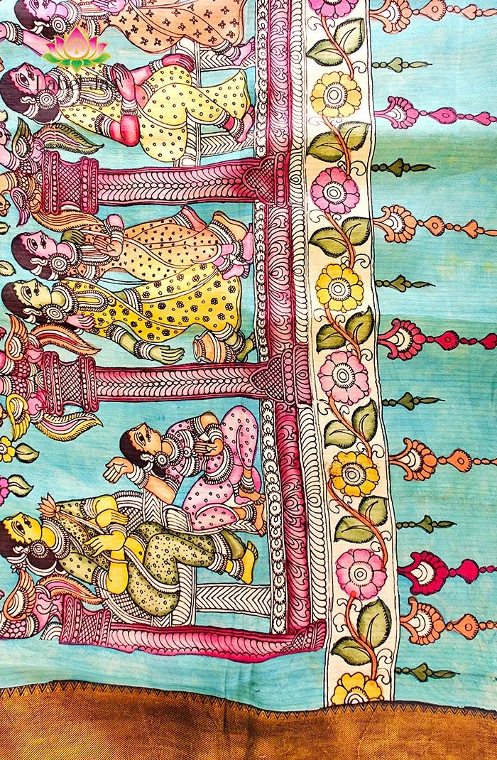 Pure Pen Kalamkari Silk Saree – 07