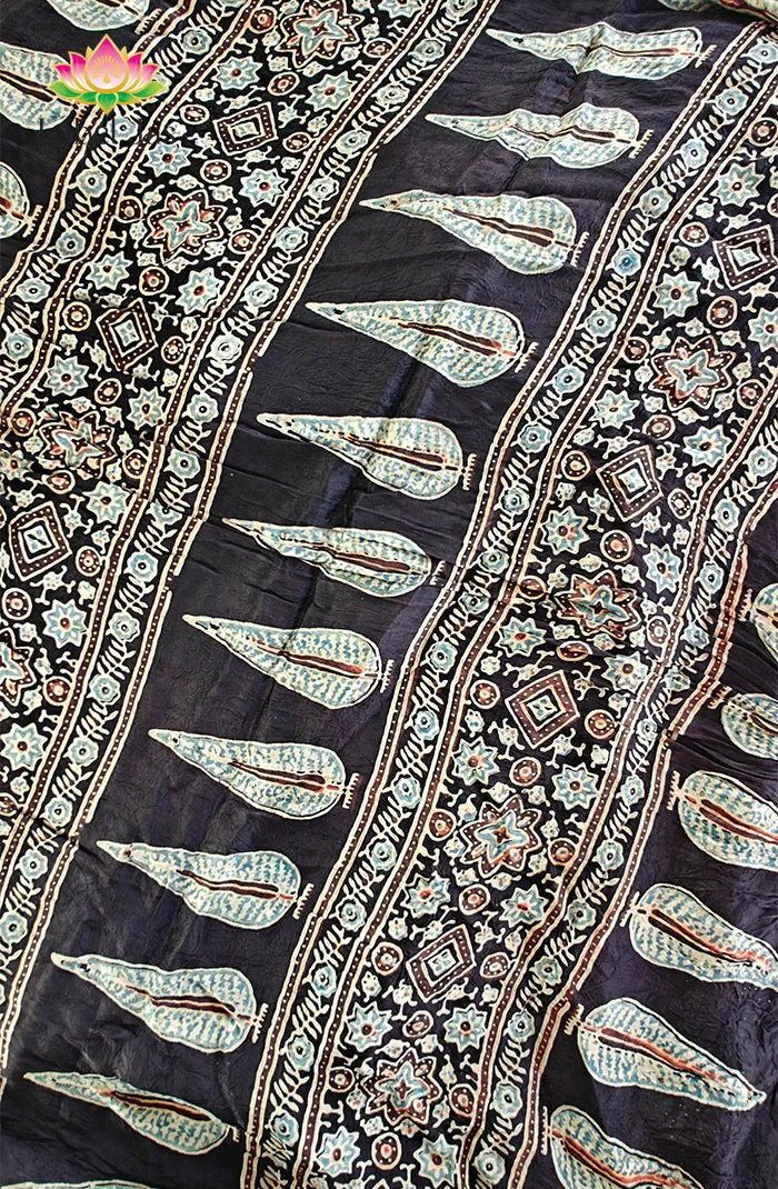 Modal silk with Bandini and Ajrakh Saree 6