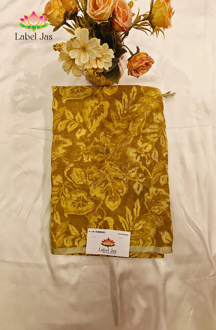 Pure  Linen Saree with Digital print 12 Main image