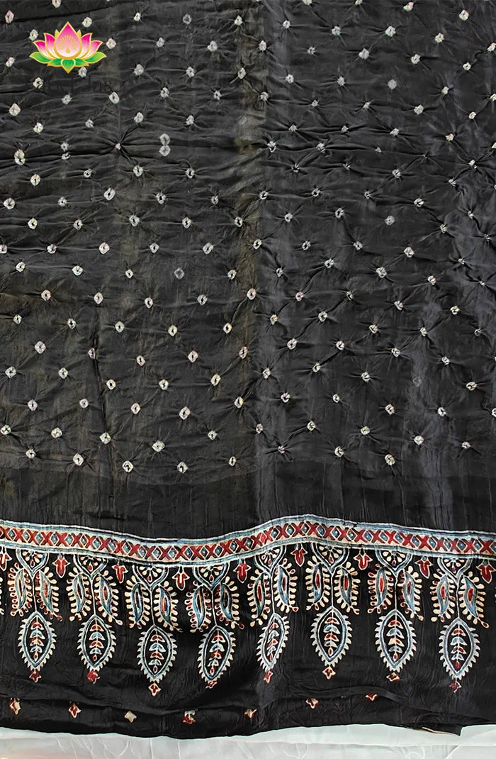 Modal silk with Bandini and Ajrakh Saree 2