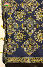 Modal Silk with Ajrakh Handblock Print Saree 10