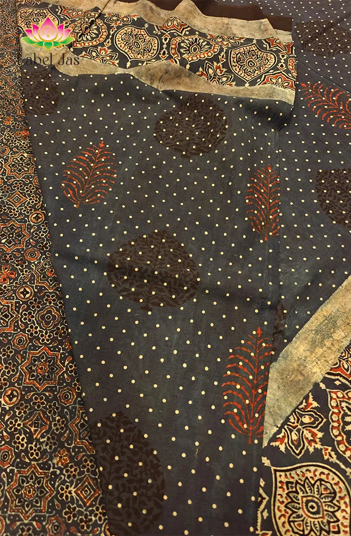 Ajrakh Premium Taj Cotton Saree 5