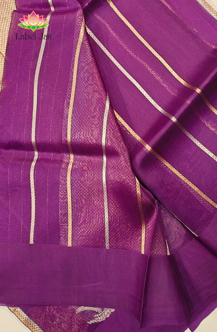 Pure Kora organza Banarasi Silk Saree 3 Secondary image