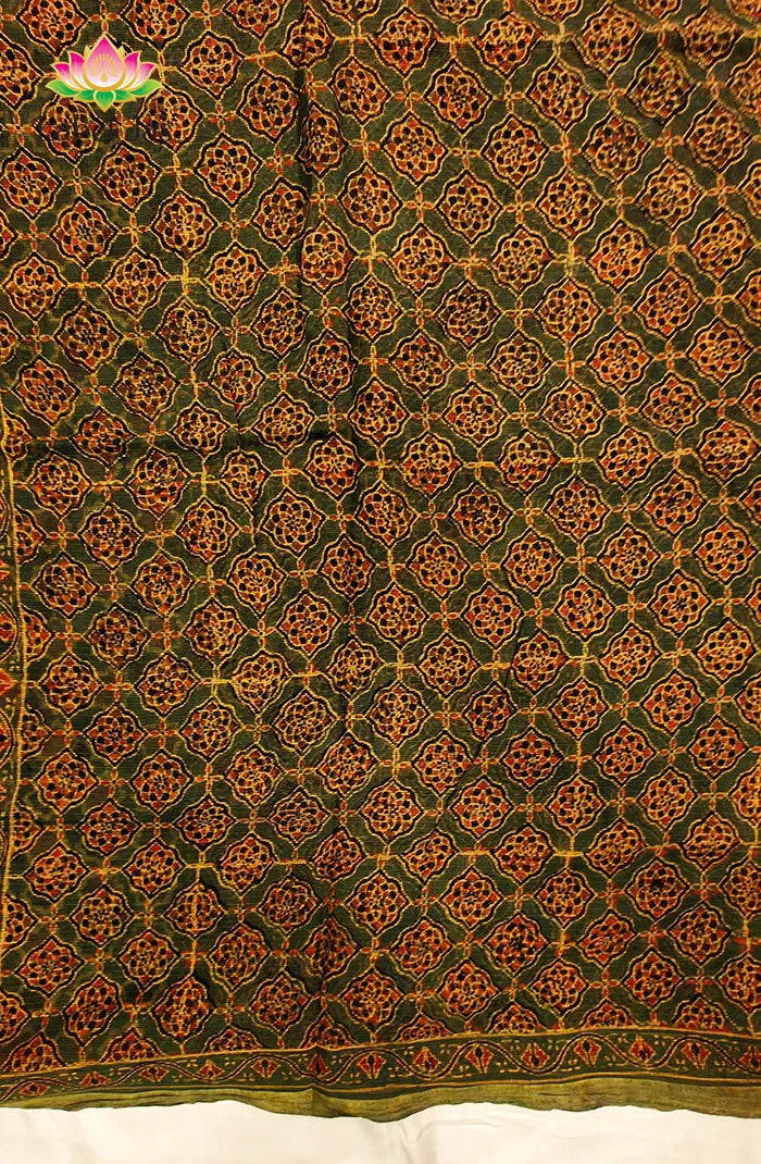 Premium kota Saree with Ajrakh 3