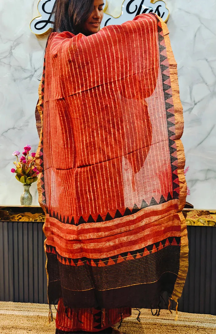 Ajrakh Silk Linen Salwar 20