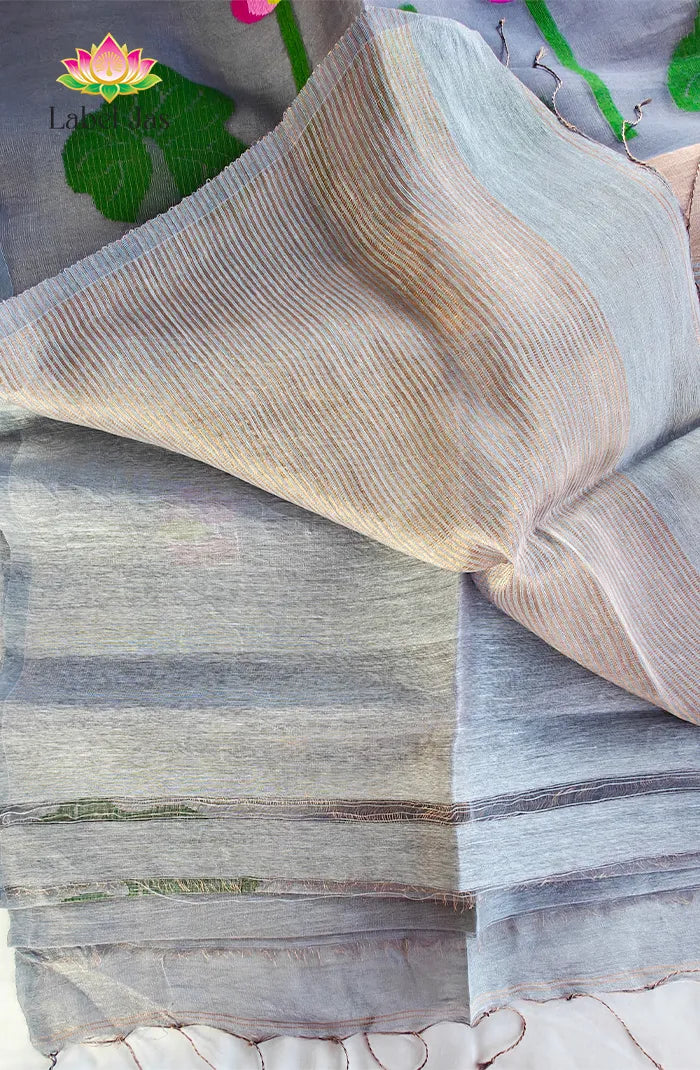 Pure Silk Linen Saree 1