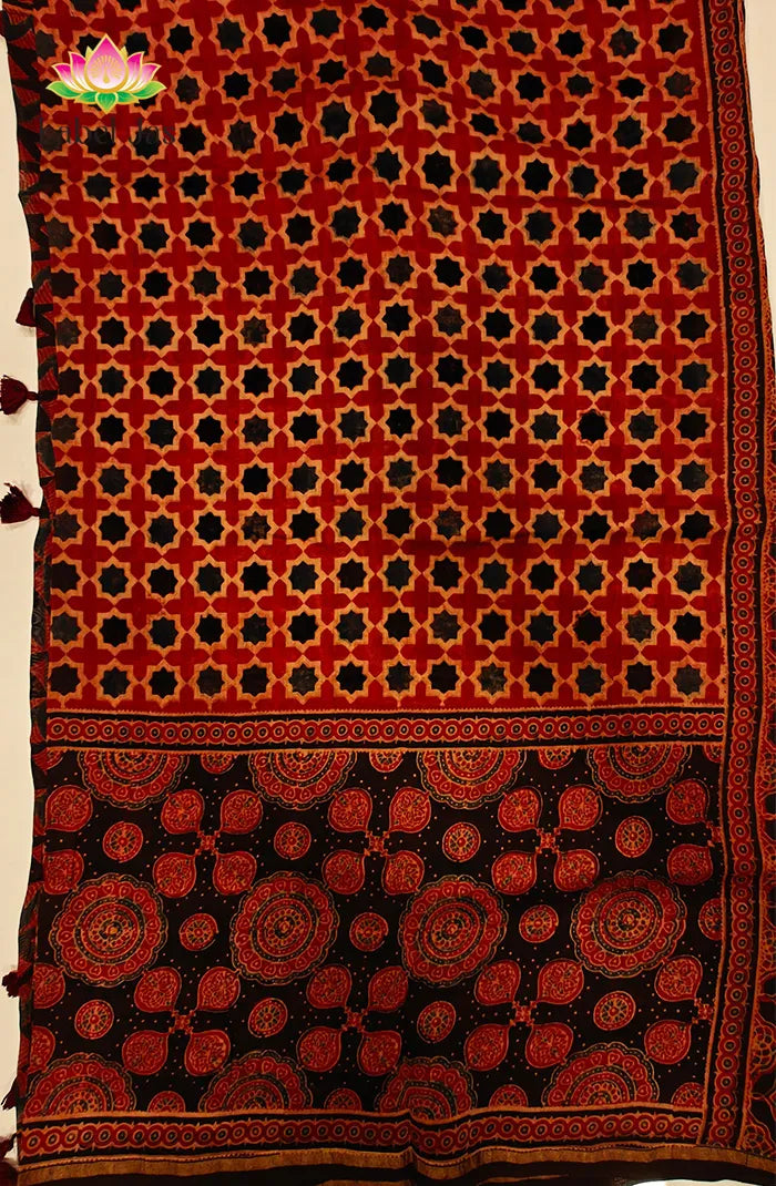 Ajrakh X Chanderi Saree 9