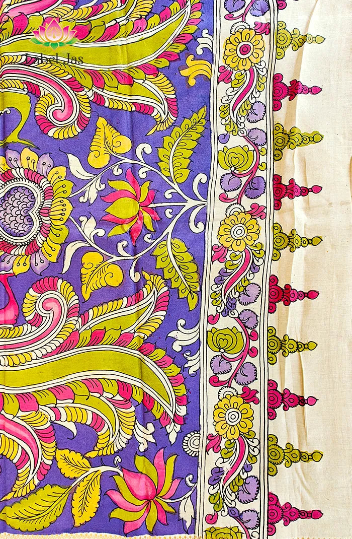Pure Pen Kalamkari Silk Saree – 01